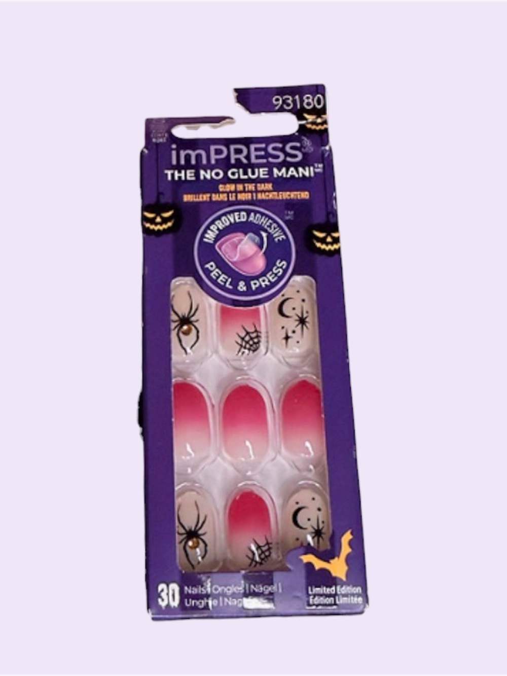 ImPRESS Halloween Pink Ombre glow in the dark Press-On Nails